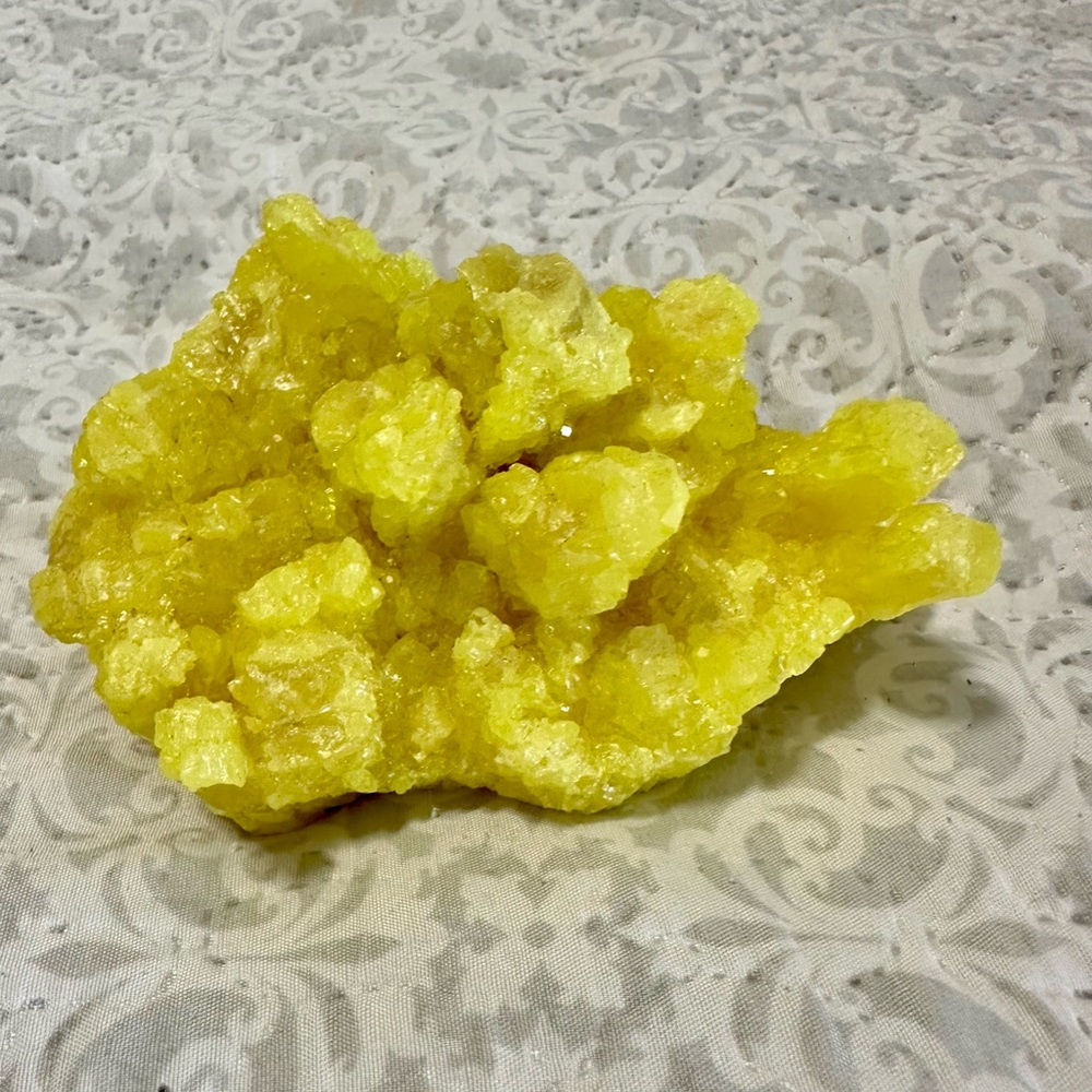 Vibrant Yellow Crystal Cluster Home Accent
